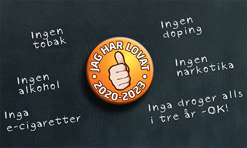 Griffeltavla med text på